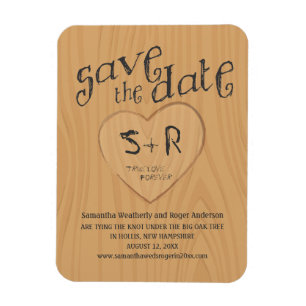Magnet Flexible Incitatifs sculptés sur un chêne Sauvez la date