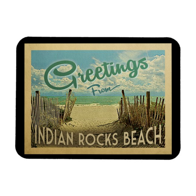 Magnet Flexible Indian Rocks Beach Vintage voyage (Horizontal)