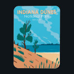 Magnet Flexible Indiana Dunes National Park Vintage<br><div class="desc">Indiana Dunes vector artwork design. The park is a United States national park located in northwestern Indiana managed by the National Park Service.</div>