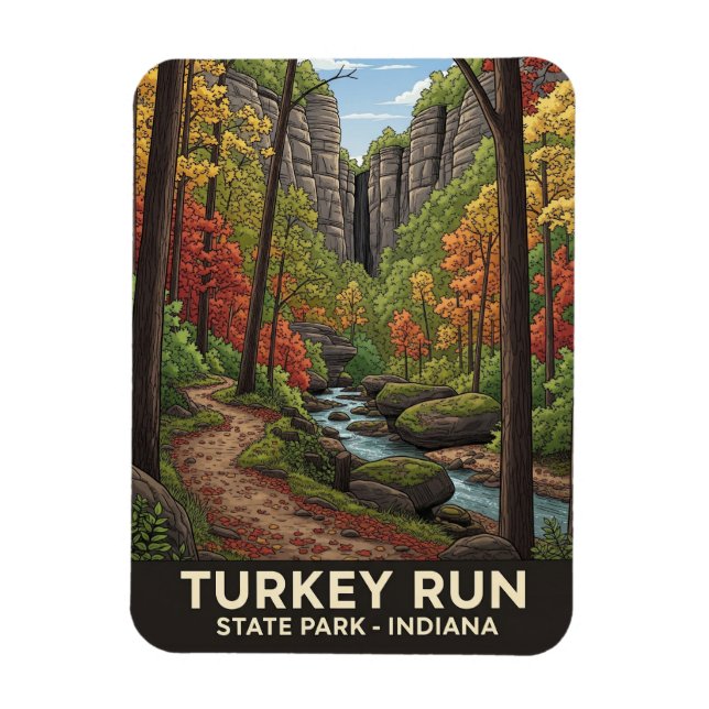 Magnet Flexible Indiana Turkey Run State Park Travel (Vertical)