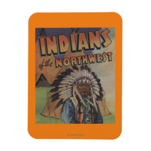 Magnet Flexible Indiens du Nord-Ouest - Indian Chief & Teepee