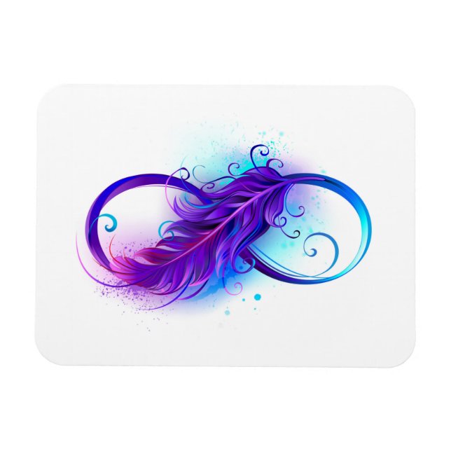 Magnet Flexible Infini avec plume violette (Horizontal)