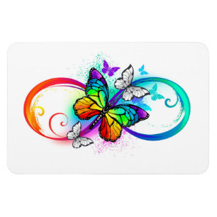 Magnet Flexible Infini lumineux avec papillon arc-en-ciel