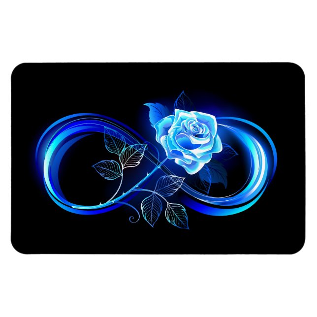 Magnet Flexible Infini lumineux avec rose bleue (Horizontal)