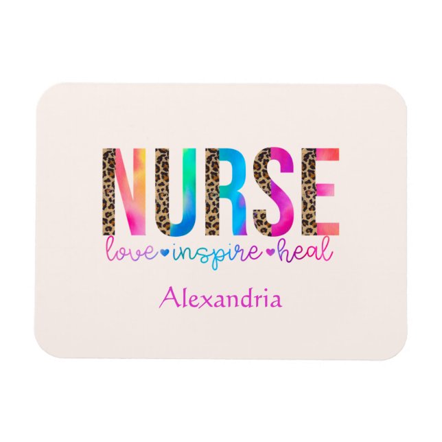 Magnet Flexible Infirmière - Amour, Inspirer, Guérir (Horizontal)