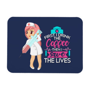 Magnet Flexible Infirmière amusante qui dit avec une grande aiguil