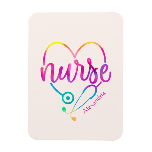 Magnet Flexible "Infirmière" avec stéthoscope en forme de coeur (Vertical)
