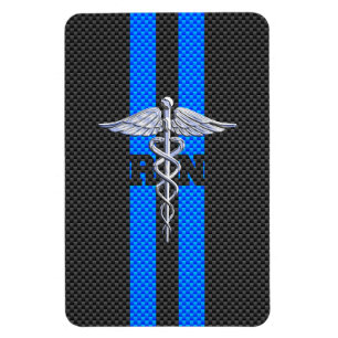 Magnet Flexible Infirmière inscrite RN Caduceus Carbon Decor