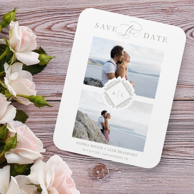 Magnet Flexible Initiales Trend Chic Ornament Mariage sophistiqué (Créateur téléchargé)