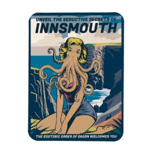 Magnet Flexible Innsmouth Pin-up Cthulhu Travel Poster Lovecraft