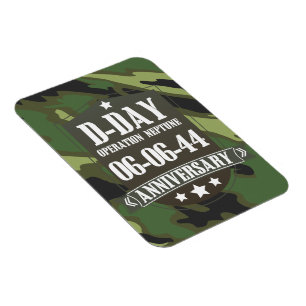 Magnet Flexible Insigne anniversaire du jour J avec camouflage