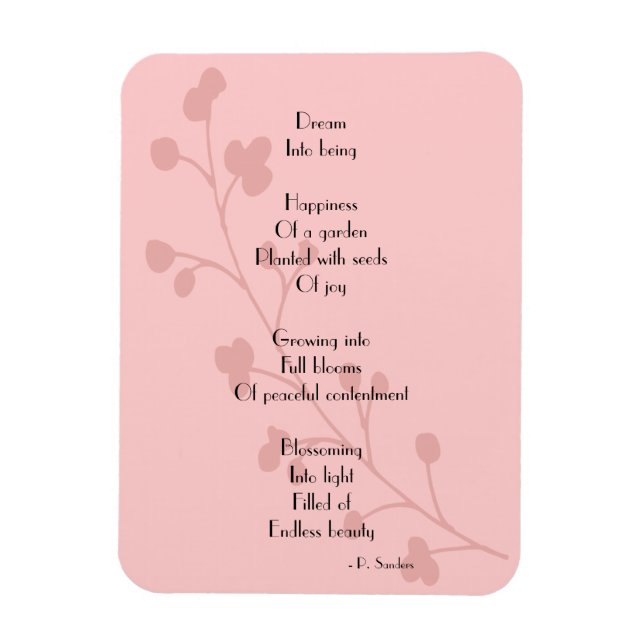 Magnet Flexible Inspiration Bonheur Joie Dream Poem (Vertical)