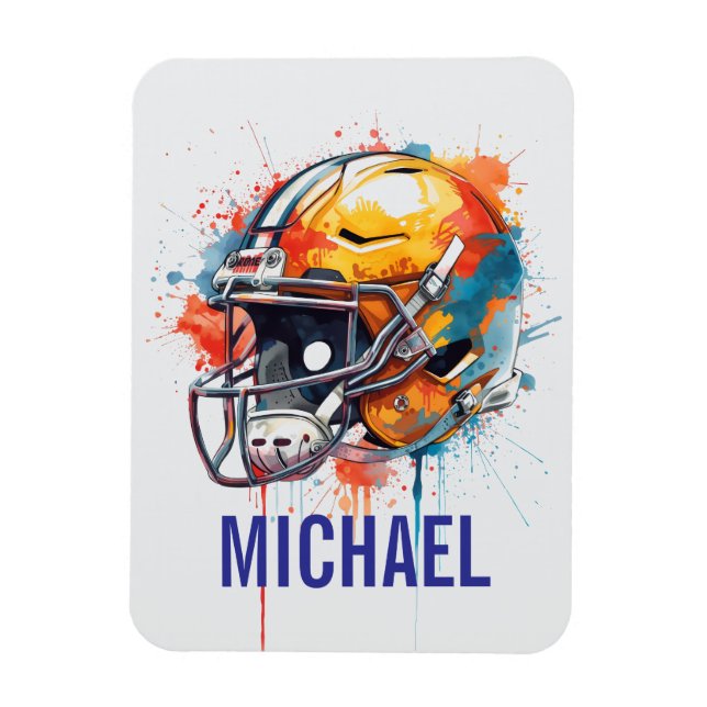 Magnet Flexible Inspirational Motivational Football Helmet Name (Vertical)