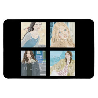 Magnet Flexible Instagram 4 Photo Flexi Personnalisé Design d'aima