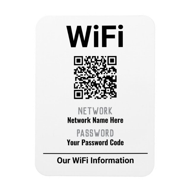 Magnet Flexible Instructions WiFi avec code QR (Vertical)