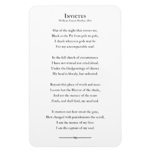 Magnet Flexible Invictus Poem, citation inspirante aimant frigo