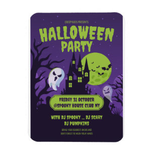 Magnet Flexible Invitation à une fête de costume d'Halloween Fête 