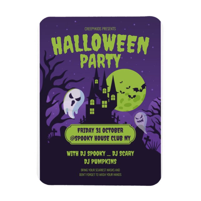 Magnet Flexible Invitation à une fête de costume d'Halloween Fête  (Vertical)