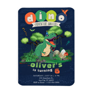 Magnet Flexible Invitation d'anniversaire 6 ans pour l'aventure du