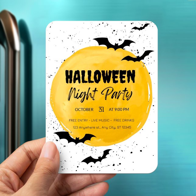 Magnet Flexible Invitation de fête d'Halloween modifiable chauves- (Créateur téléchargé)