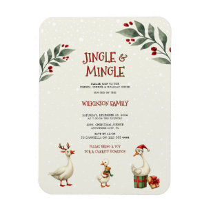 Magnet Flexible Invitation de la fête de Noël des oies Jingle Ming