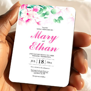 Magnet Flexible Invitation de mariage naturelle aux fleurs de magn