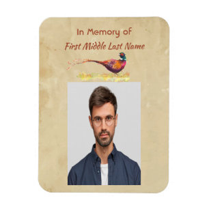 Magnet Flexible Invitation de photo mémorial chrétien Art Faisan O