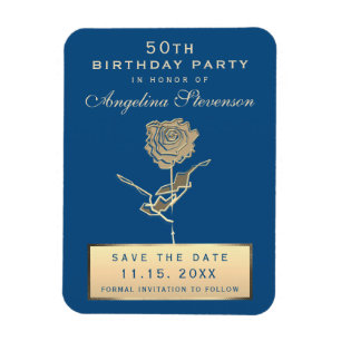Magnet Flexible Invitation de sauvegarde de date pour 50e annivers