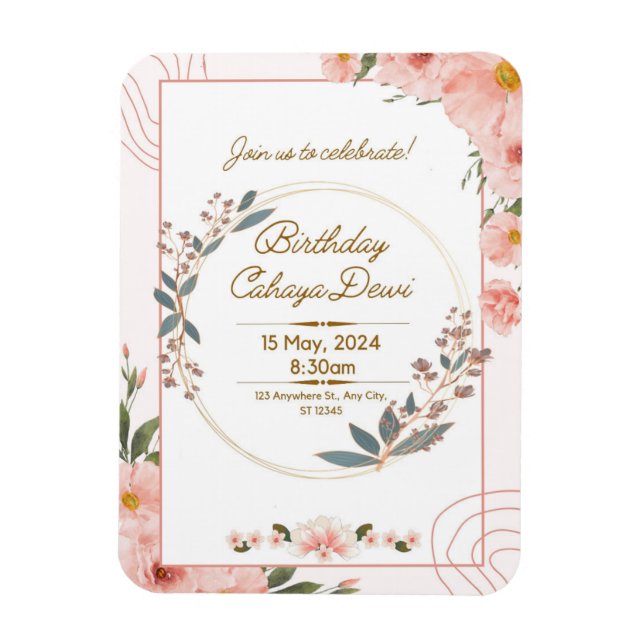 Magnet Flexible Invitation fête d'anniversaire (Vertical)