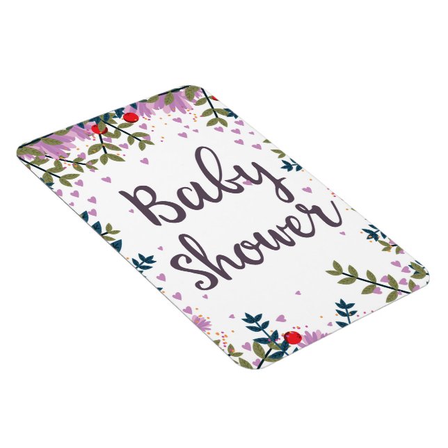 Magnet Flexible Invitation florale pour Baby Shower (Côté Droit)