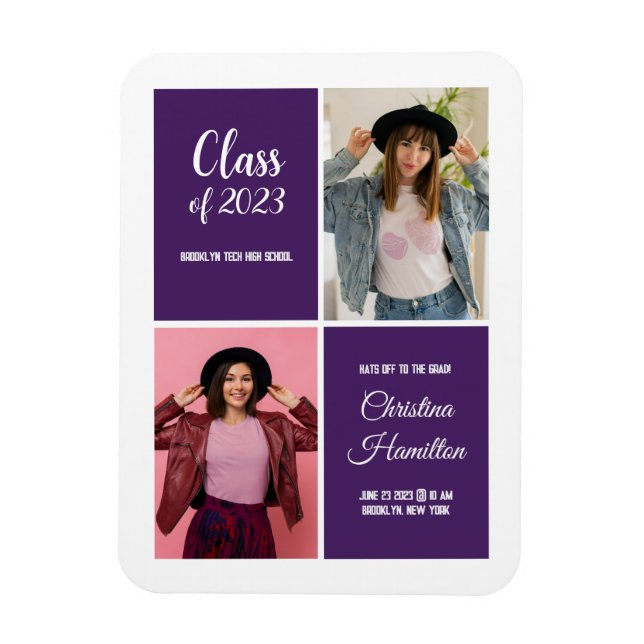 Magnet Flexible Invitation magnétique moderne violette pour la rem (Vertical)