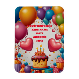 Magnet Flexible Invitation personnalisée Anniversaire Carte postal