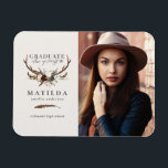 Magnet Flexible Invitation photo de cerf rustique et de fête fleur<br><div class="desc">Un cerf rustique et une fête florale de deuxième cycle photo invitation.</div>