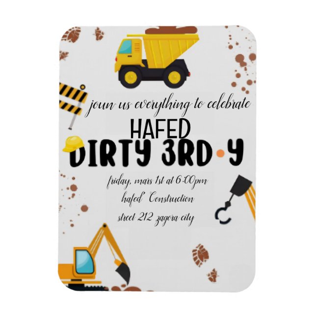 Magnet Flexible Invitation pour 3ème anniversaire sale (Vertical)