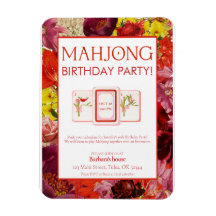 Invitation pour une fête d'anniversaire Mahjong, F