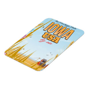 Magnet Flexible Iowa États-Unis "L'État de Hawkeye"Affiche de voya