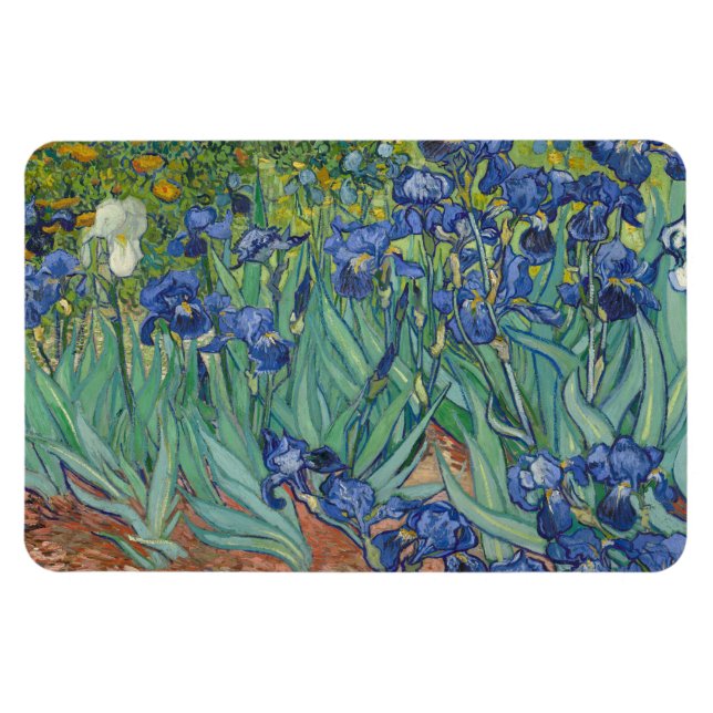 Magnet Flexible Iris, Peinture à l'huile de fleurs, Vincent Van Go (Horizontal)
