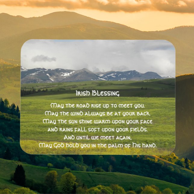Magnet Flexible Irish Blessing Green Valley Photo (Green Valley Background)