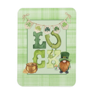 Magnet Flexible Irish Luck St Patrick's Day Gnome Shamrock Green