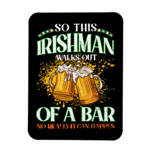 Magnet Flexible Irlandais buvant de la bière à la Saint-Patrick