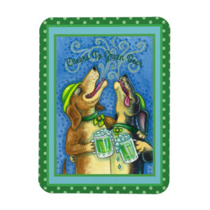 MAGNET FLEXIBLE IRLANDAIS HOUND CHIENS, ST. PATRICK'S DAY GREEN BE