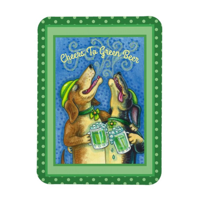 MAGNET FLEXIBLE IRLANDAIS HOUND CHIENS, ST. PATRICK'S DAY GREEN BE (Vertical)