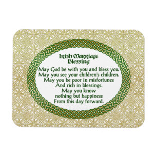 Magnet Flexible Irlandais mariage bénédiction, or et Mariage vert