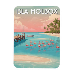 Magnet Flexible Isla Holbox Voyage Plage Mexique