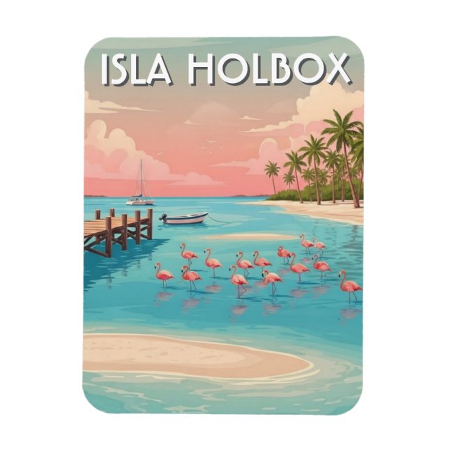 Magnet Flexible Isla Holbox Voyage Plage Mexique (Vertical)