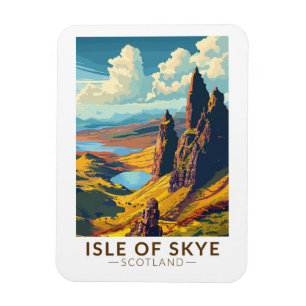 Magnet Flexible Isle of Skye Scotland Travel Art Vintage