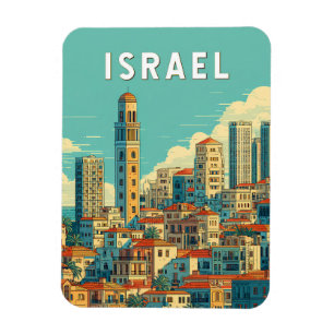 Magnet Flexible Israël Illustration Voyage Art Vintage