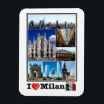 Magnet Flexible IT Italie - Milan - I Love Mosaic -<br><div class="desc">Vous y trouverez le souvenir de vos vacances. Cette catégorie contient des aimants frigorifiques de nombreux endroits. Cette image contient une représentation des lieux suivants : Italia - Lombardie - Milan - I Love Mosaic - Vue aérienne des gratte-ciels de Milan de P.ta Nuova - Duomo - Galerie du Duomo...</div>