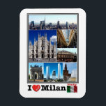 Magnet Flexible IT Italie - Milan - I Love Mosaic -<br><div class="desc">Vous y trouverez le souvenir de vos vacances. Cette catégorie contient des aimants frigorifiques de nombreux endroits. Cette image contient une représentation des lieux suivants : Italia - Lombardie - Milan - I Love Mosaic - Vue aérienne des gratte-ciels de Milan de P.ta Nuova - Duomo - Galerie du Duomo...</div>