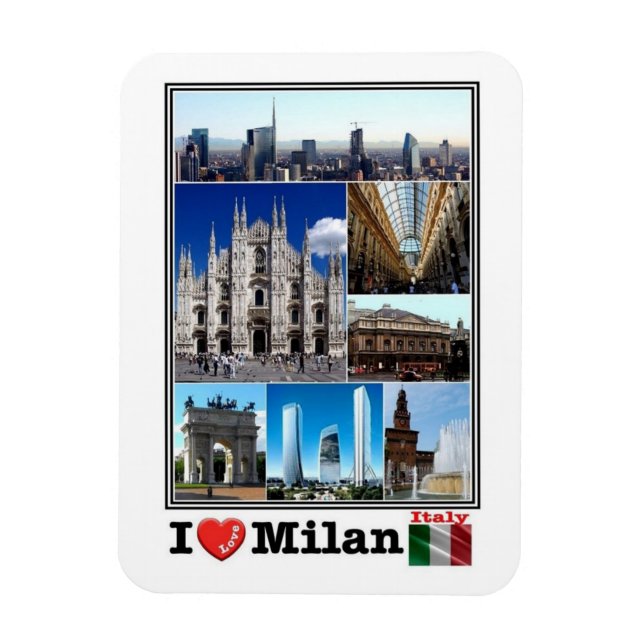 Magnet Flexible IT Italie - Milan - I Love Mosaic - (Vertical)